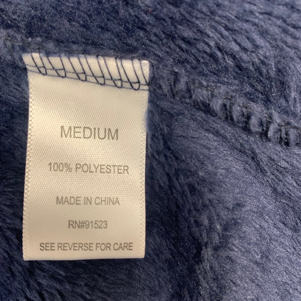 Jaclyn Intimates Plush Fleece Robe Women's Medium Navy Blue NWT Belted - Picture 4 of 9